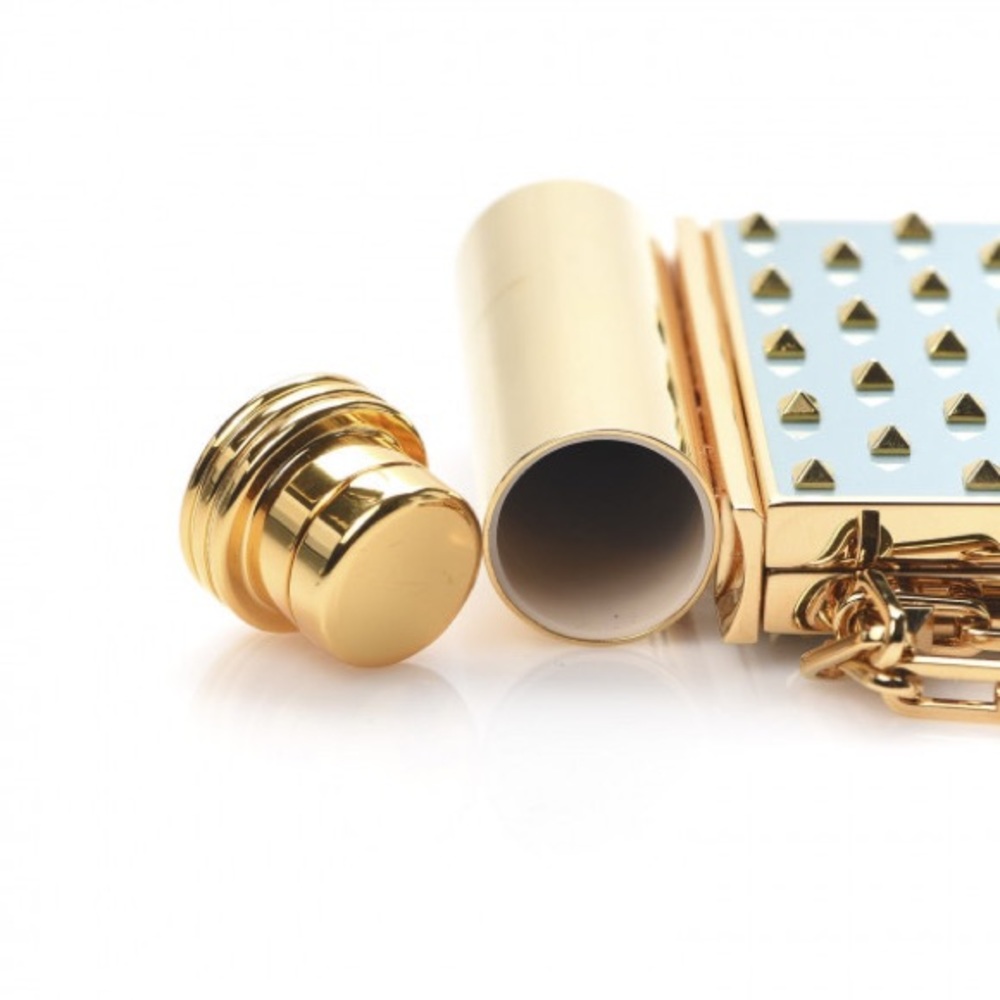 BNWT Valentino Rockstud Minaudiere Azzurro Charm Lipstick Holder Clutch - Picture 2 of 13